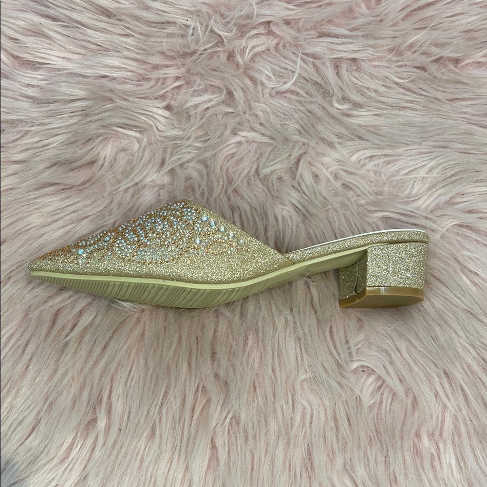 Sparkling Gold Embellished Mules - Picture 8 of 8